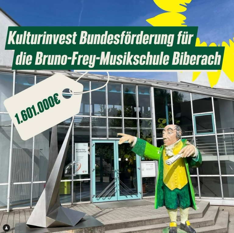 Kulturinvest Bundesförderung für die Bruno-Frey-Musikschule Biberach